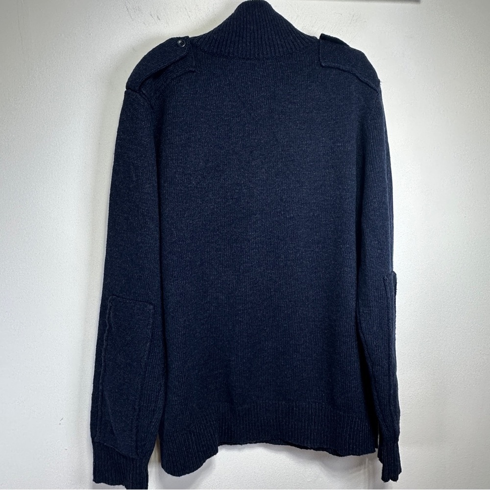 Unlisted by Kenneth Cole Wool Blend Sweater Men XL Mock Neck Pullover Navy - Picture 9 of 11